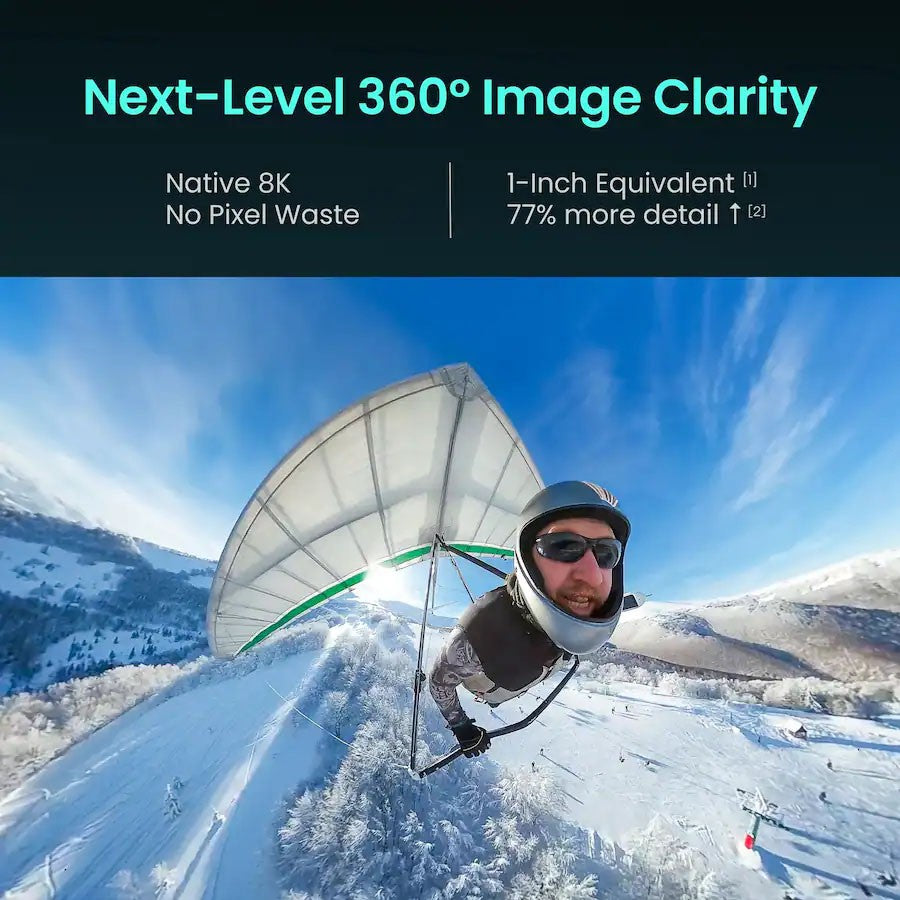 Xtra Sphra360 Action Camera,8K Panoramic Video,Waterproof,105GB Built-in Storage