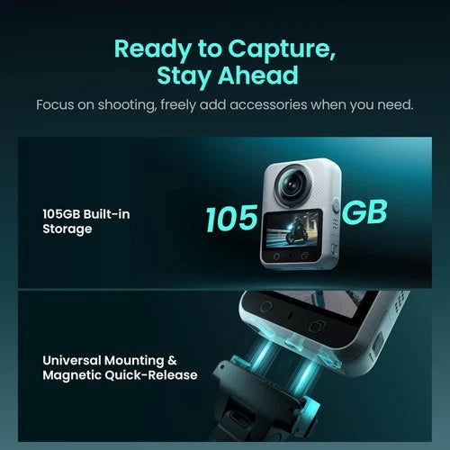 Xtra Sphra360 Action Camera,8K Volgging Camera,Waterproof,Panoramic Video,105GB