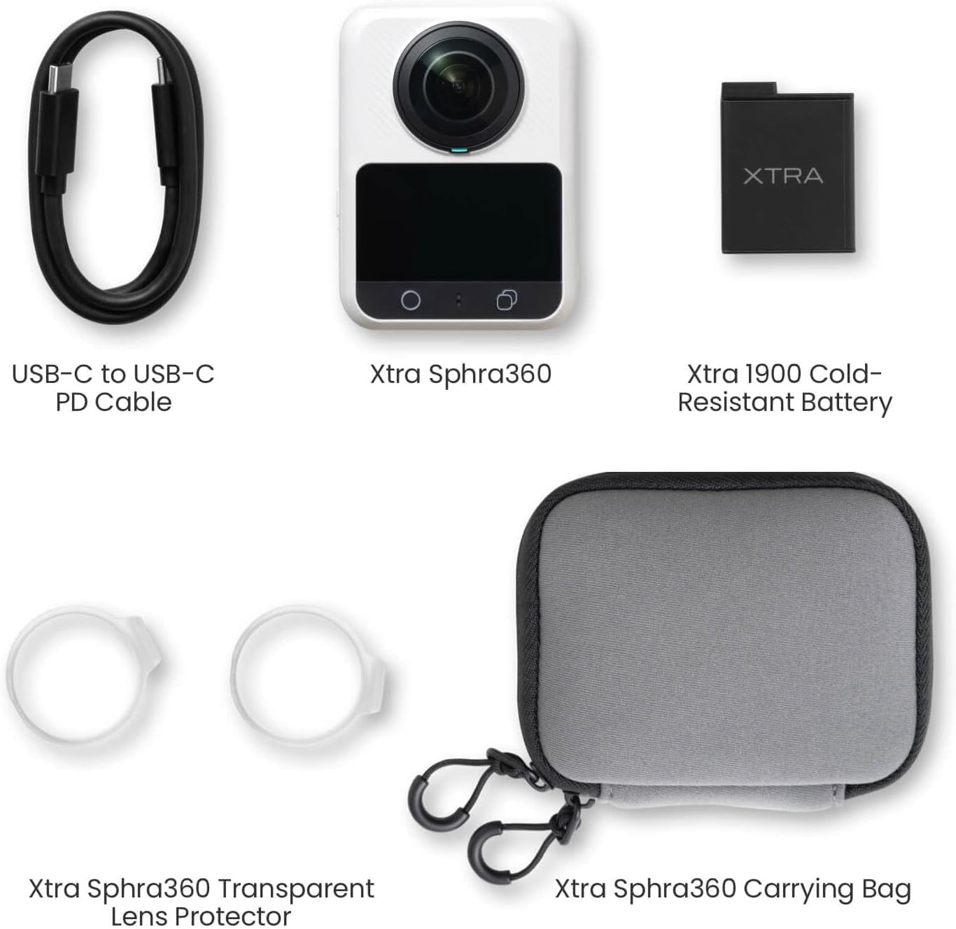 Xtra Sphra360 Action Camera,8K Panoramic Video,Waterproof,105GB Built-in Storage