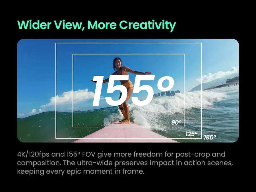 Xtra Edge Pro Action Camera,4K Vlogging Camera Waterproof,Night View,1/1.3''Sens