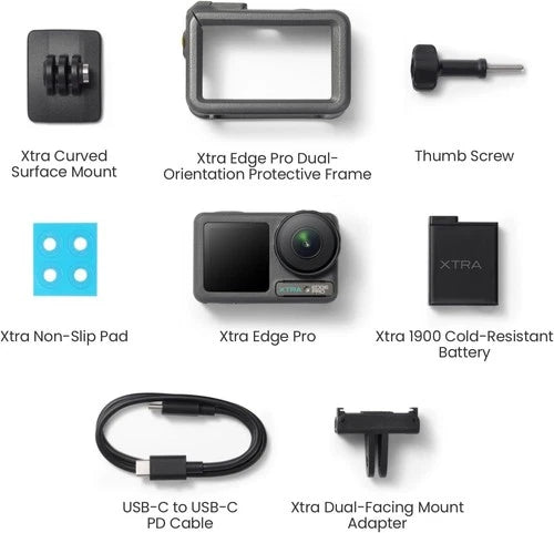 Xtra Edge Pro Action Camera,4K Vlogging Camera Waterproof,Night View,1/1.3''Sens