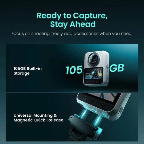 Xtra Sphra360 Action Camera,8K Volgging Camera,Waterproof,Panoramic Video,105GB
